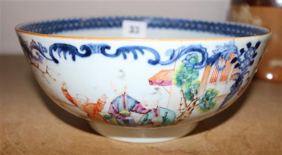 A late 18th century Chinese blue and white bowl